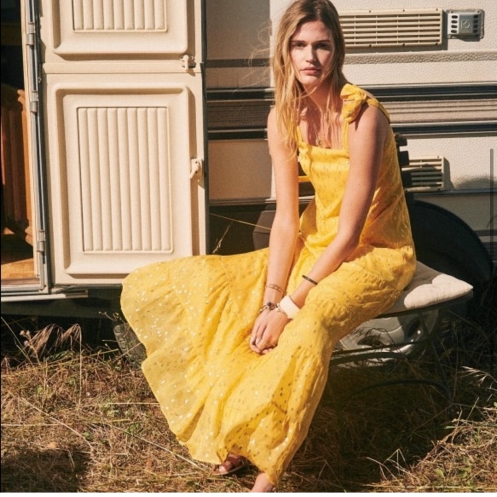 Sezane Sunlit Yellow Maxi Dress - Picture 5 of 16